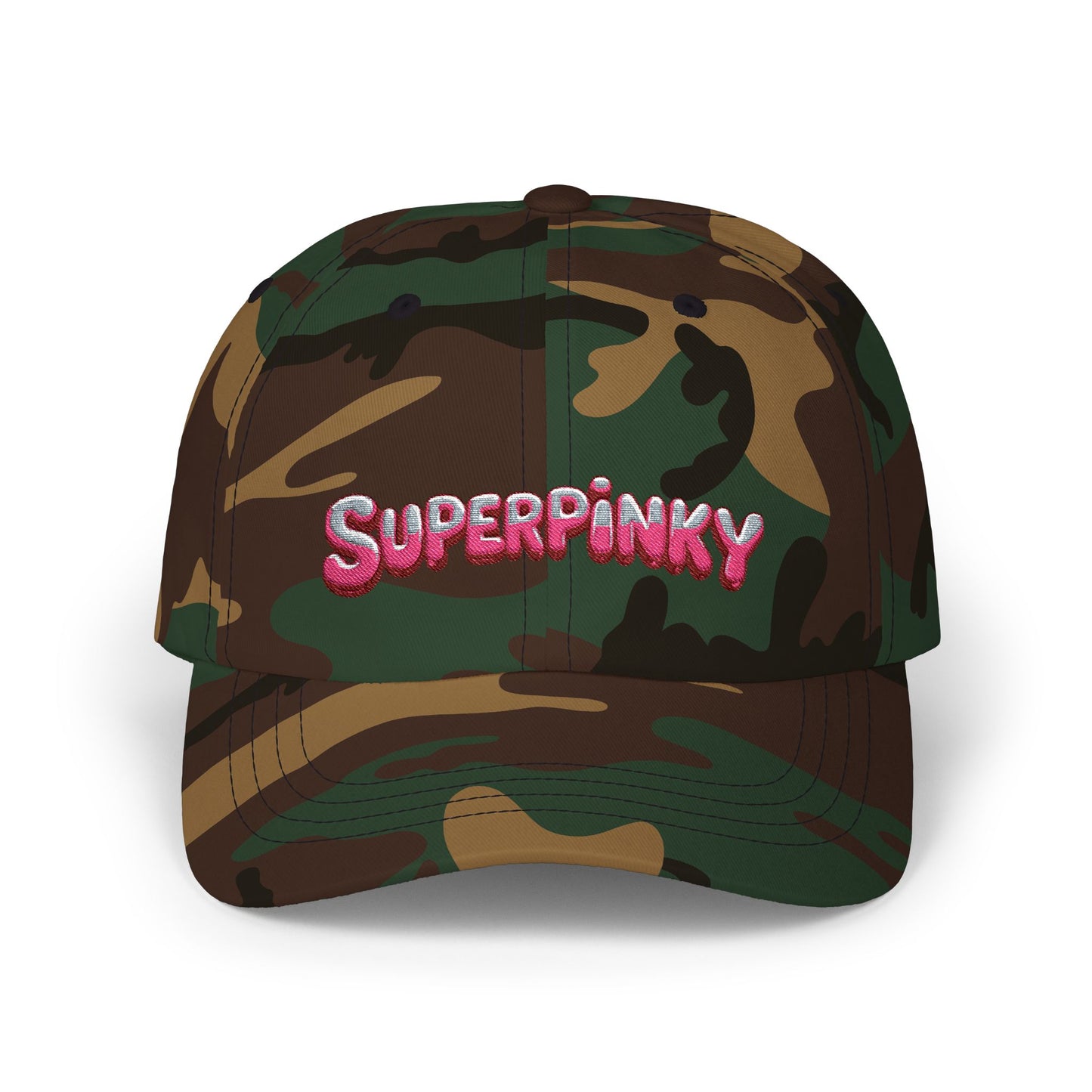 SuperPinky Bubble Logo Dad Cap — Graphic Embroidered Baseball Hat