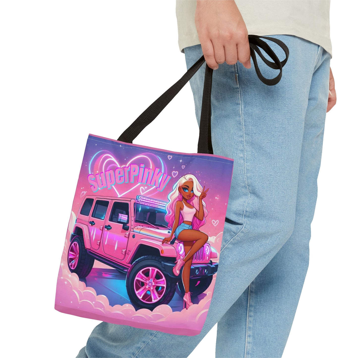 SuperPinky Original Tote Bag —  Graphic Beach & Everyday Shopper