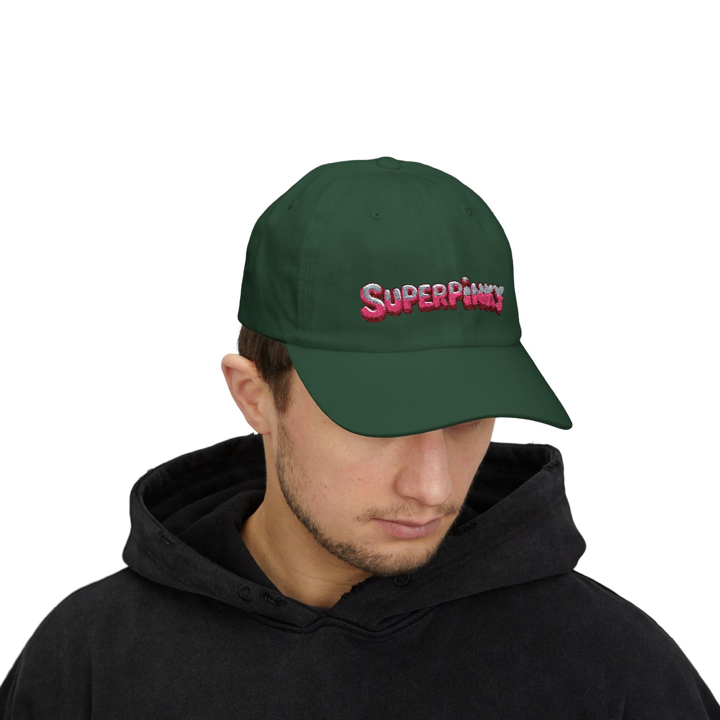 SuperPinky Bubble Logo Dad Cap — Graphic Embroidered Baseball Hat