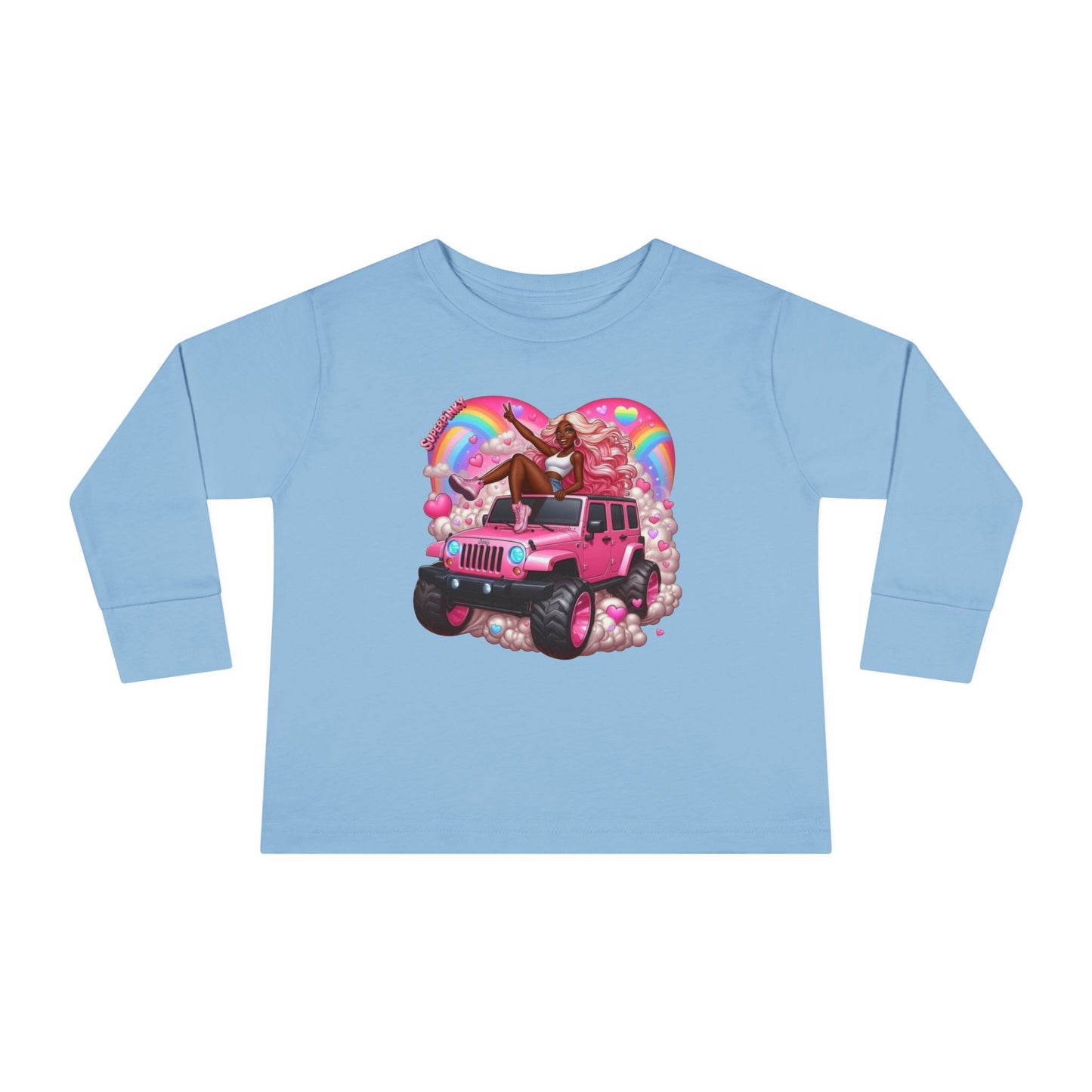 SuperPinky Rainbow Heart Kids Shirt  — Toddler Long Sleeve Tee