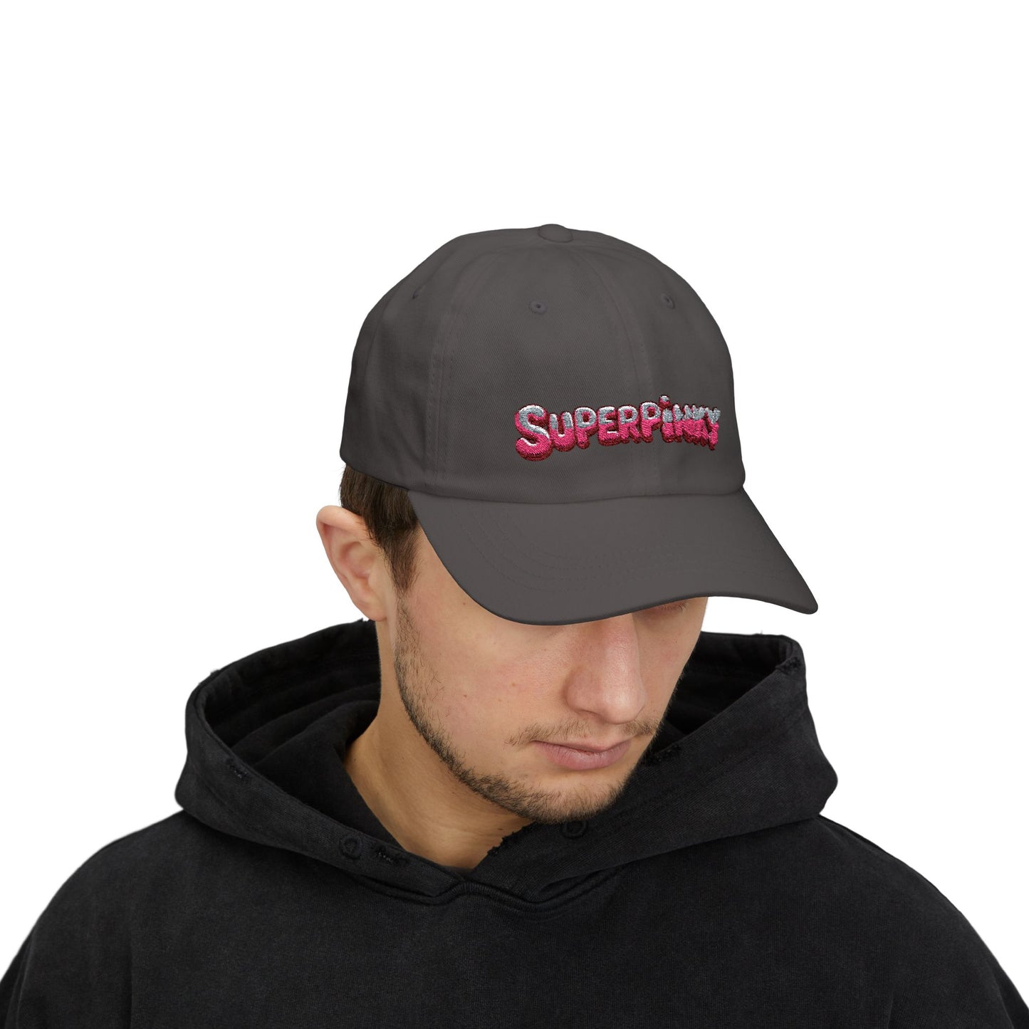 SuperPinky Bubble Logo Dad Cap — Graphic Embroidered Baseball Hat