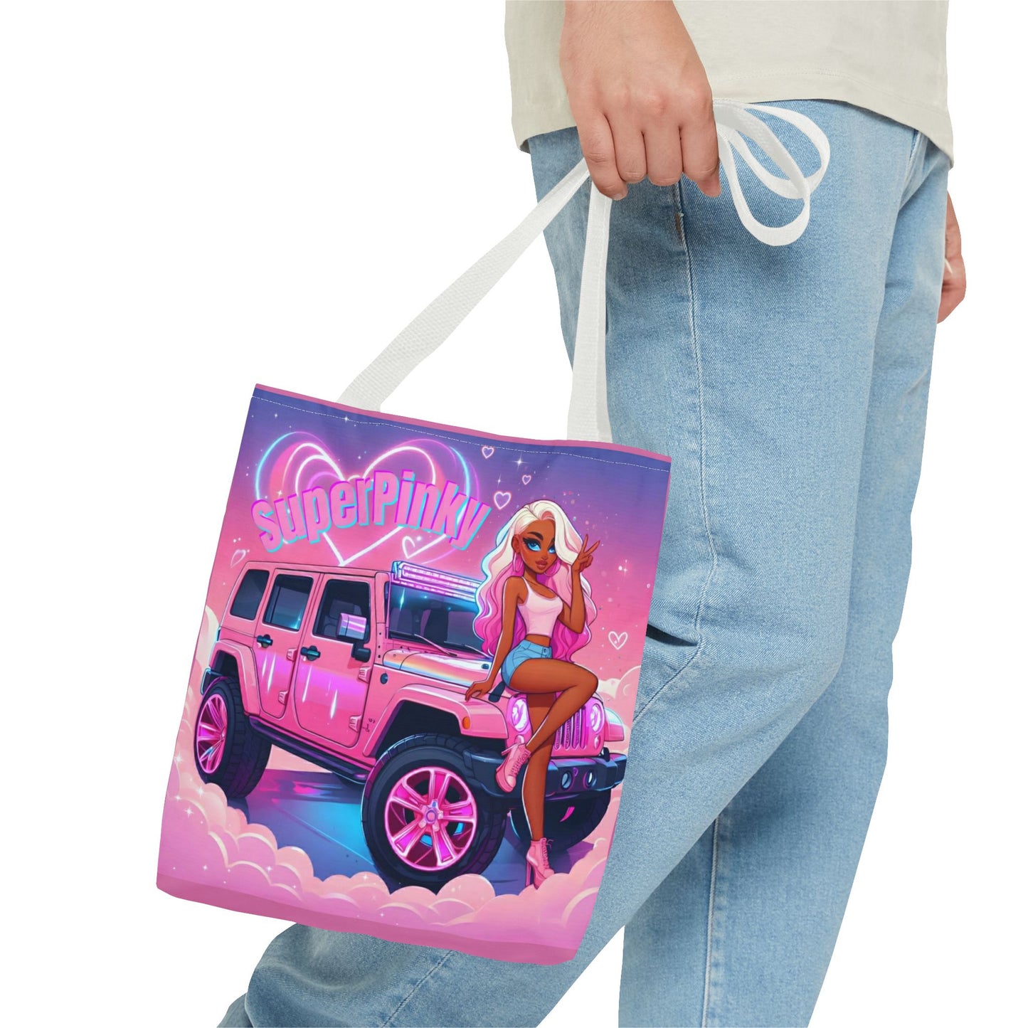 SuperPinky Original Tote Bag —  Graphic Beach & Everyday Shopper