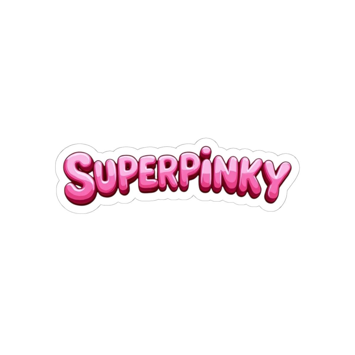 Superpinky Bubble Logo Kiss-Cut Sticker — Vinyl Decal