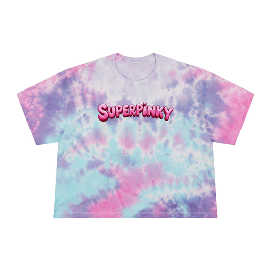 SuperPinky Bubble Logo Tie-Dye Crop Tee