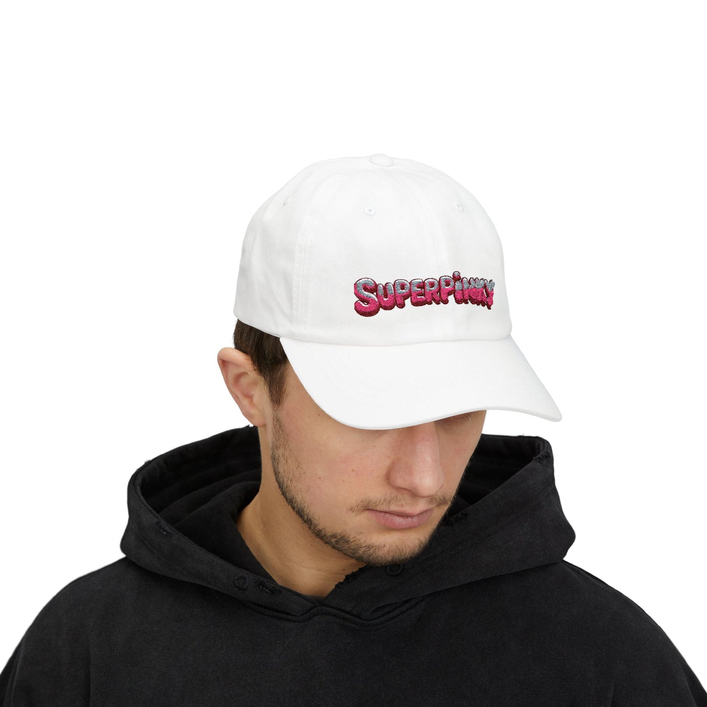 SuperPinky Bubble Logo Dad Cap — Graphic Embroidered Baseball Hat