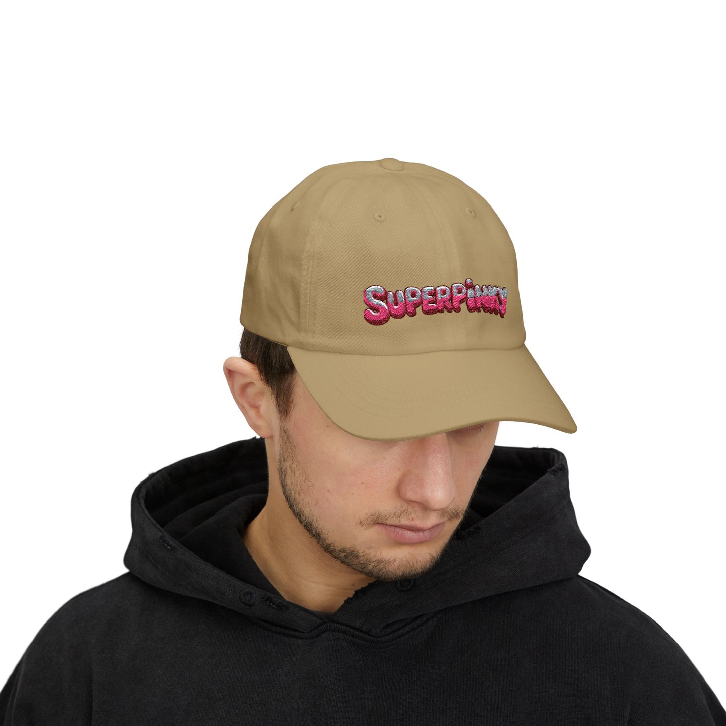 SuperPinky Bubble Logo Dad Cap — Graphic Embroidered Baseball Hat