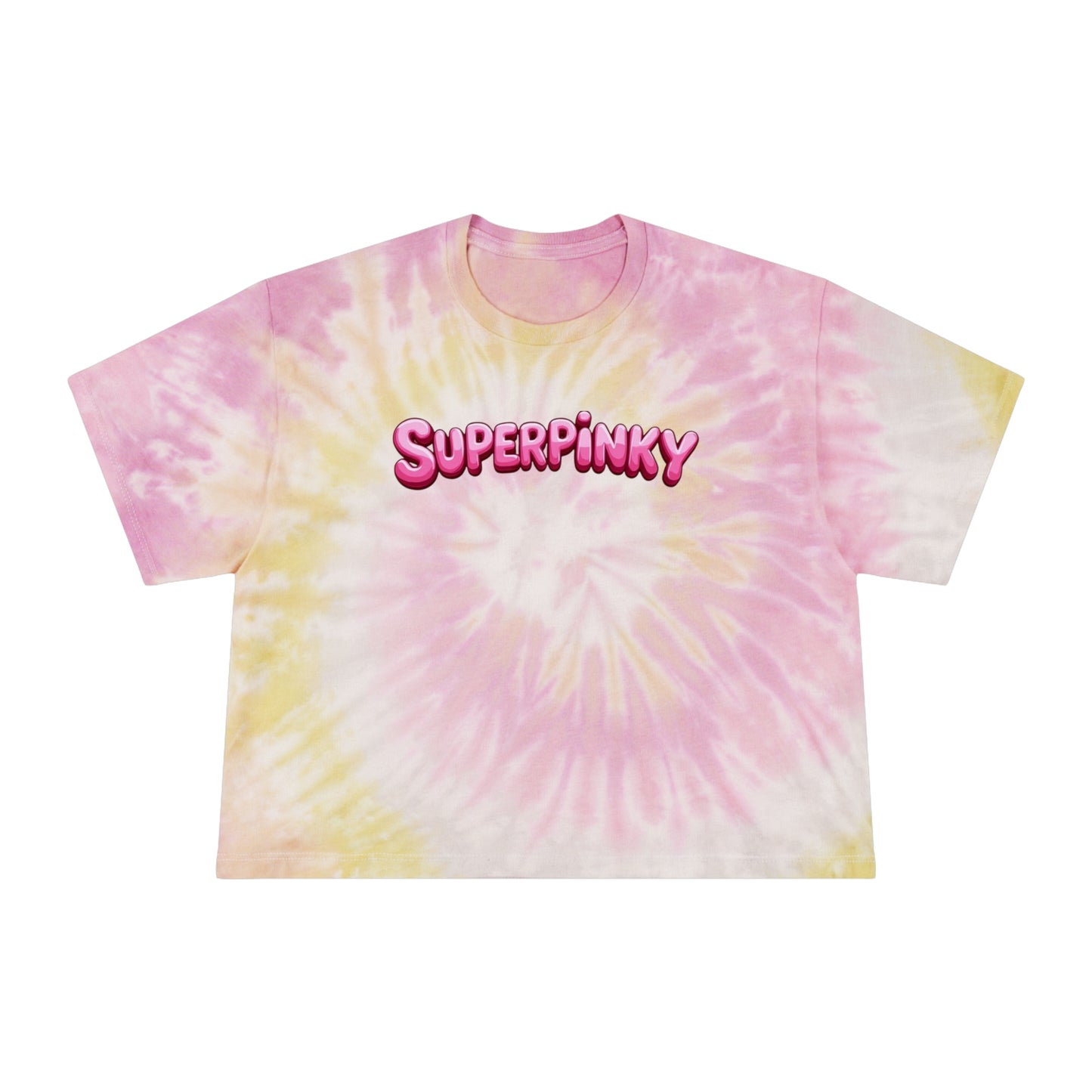 SuperPinky Bubble Logo Tie-Dye Crop Tee