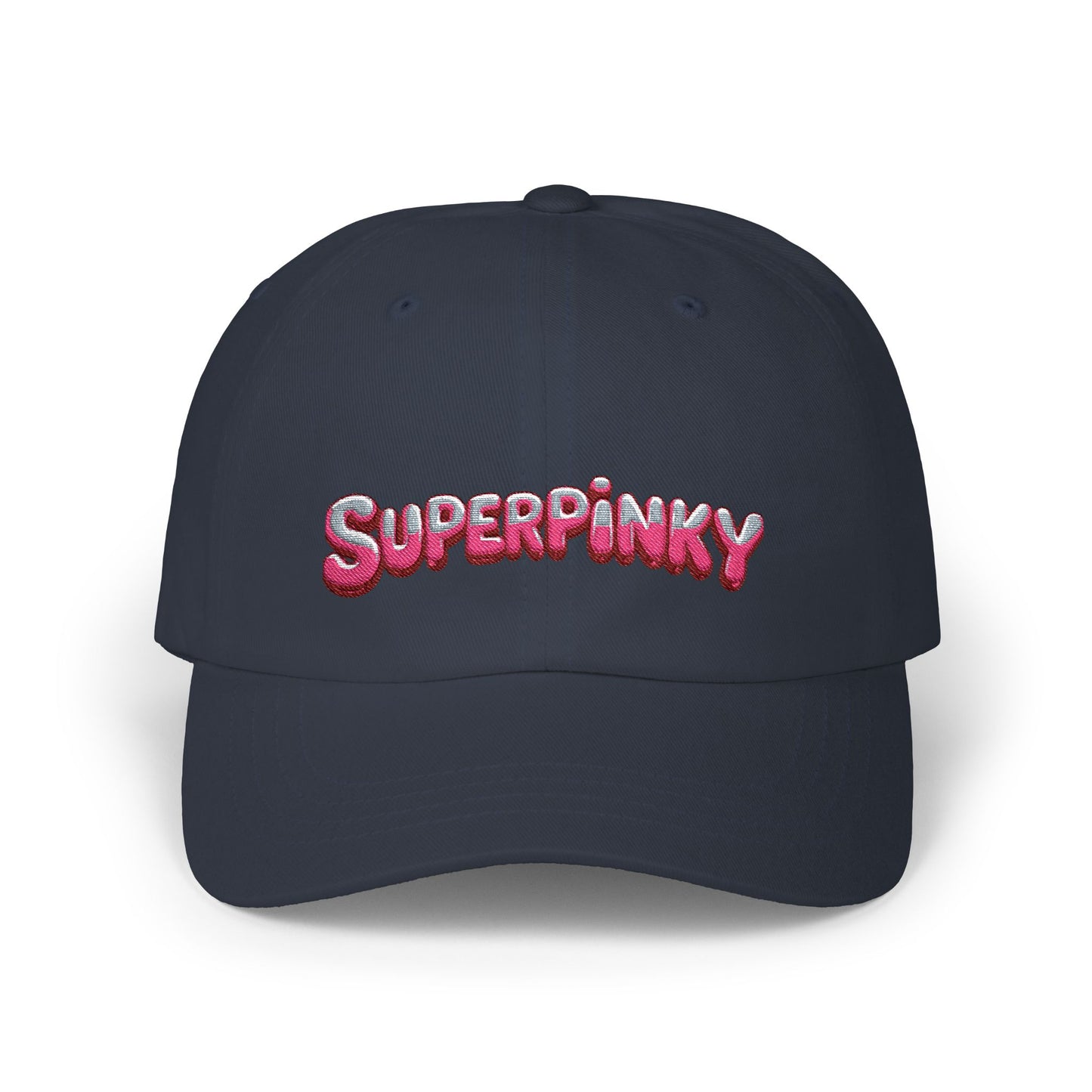 SuperPinky Bubble Logo Dad Cap — Graphic Embroidered Baseball Hat