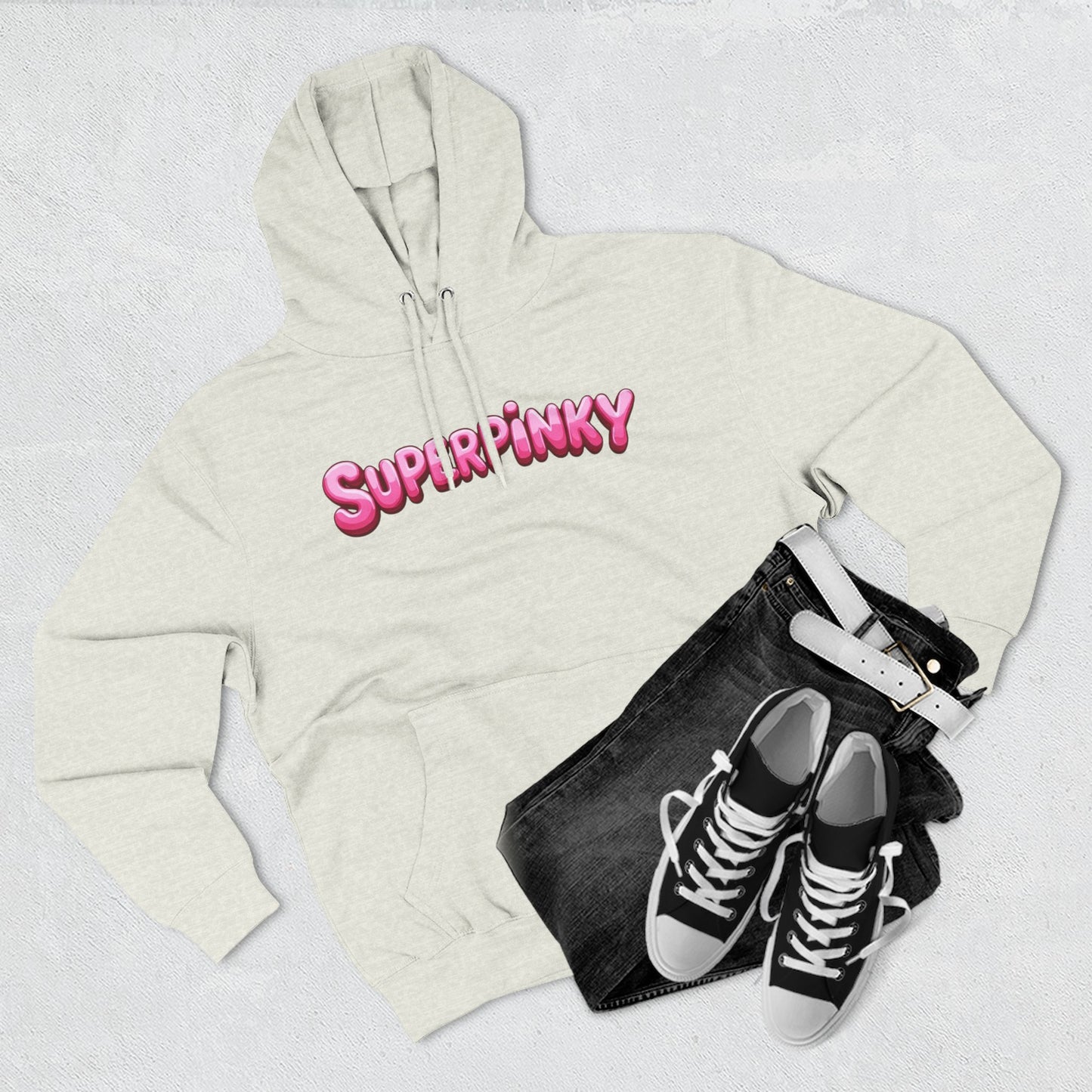 SuperPinky Bubble Logo Three-Panel Fleece Hoodie