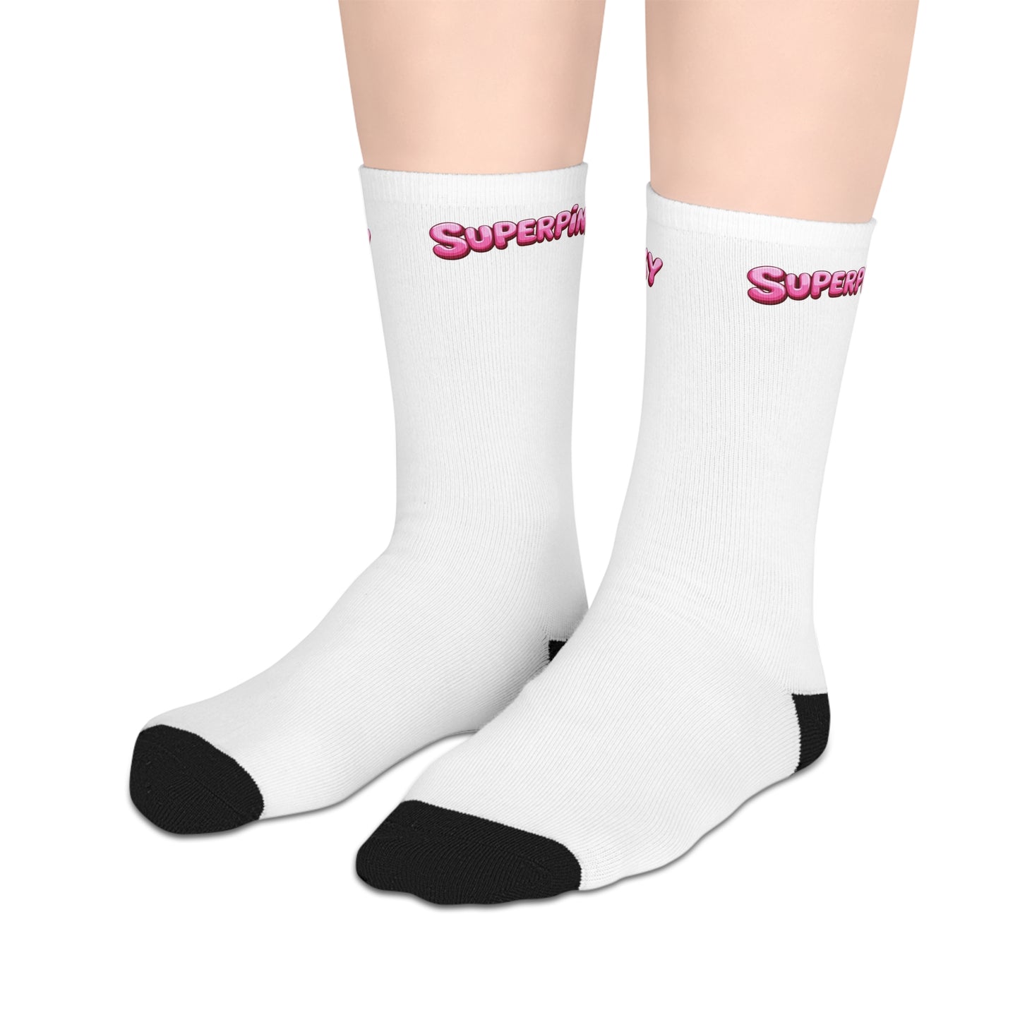 SuperPinky Mid-Length Athletic Crew Socks