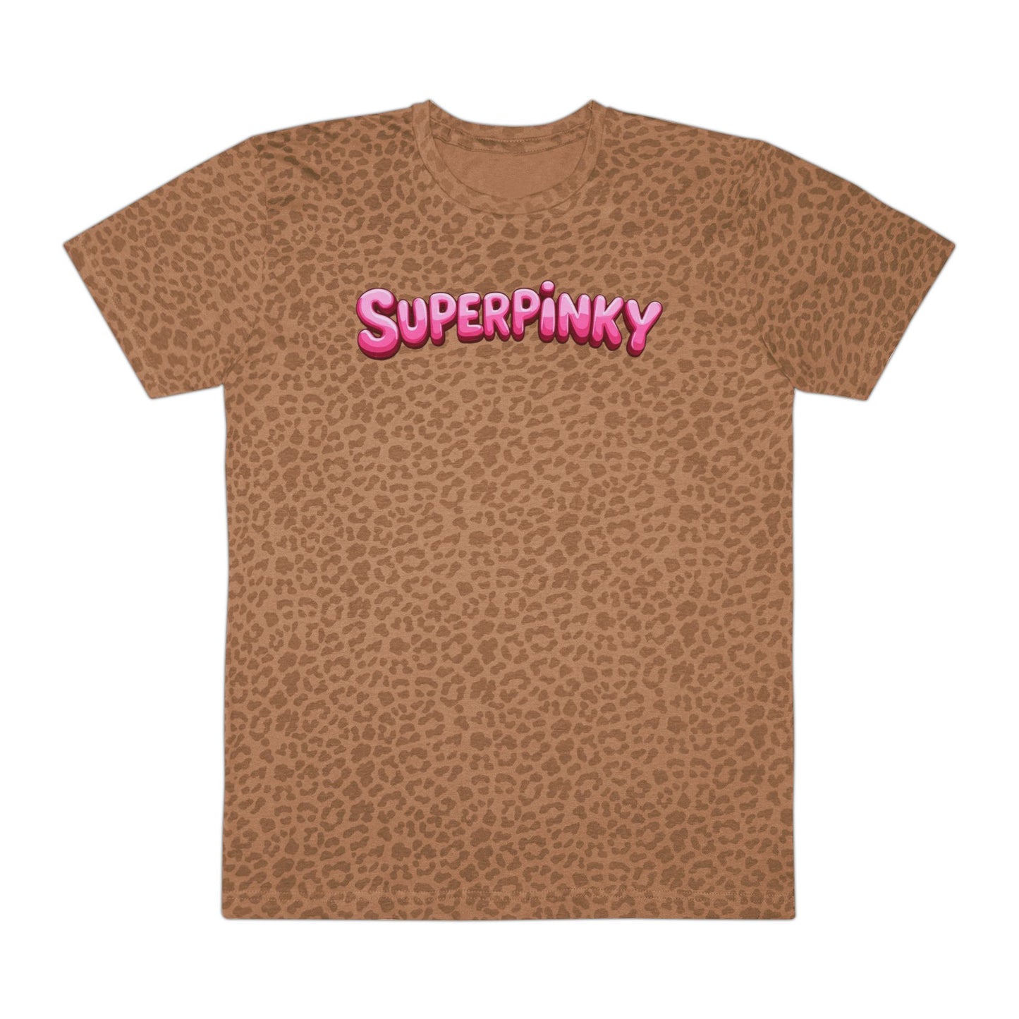 SuperPinky Leopard Tee — Retro Pink Logo Graphic T‑Shirt