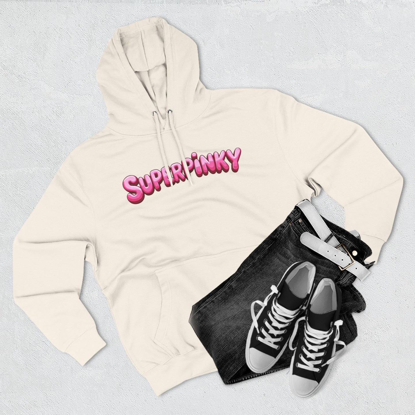 SuperPinky Bubble Logo Three-Panel Fleece Hoodie