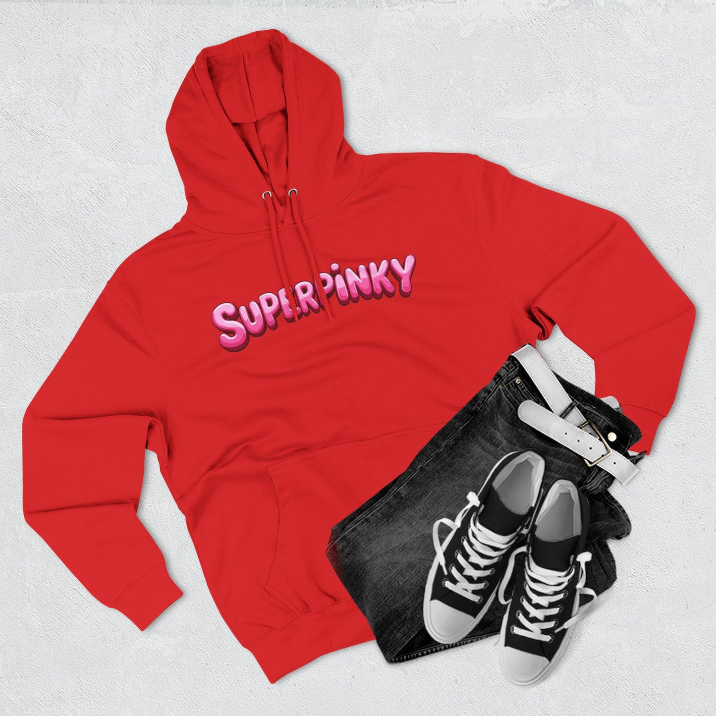 SuperPinky Bubble Logo Three-Panel Fleece Hoodie