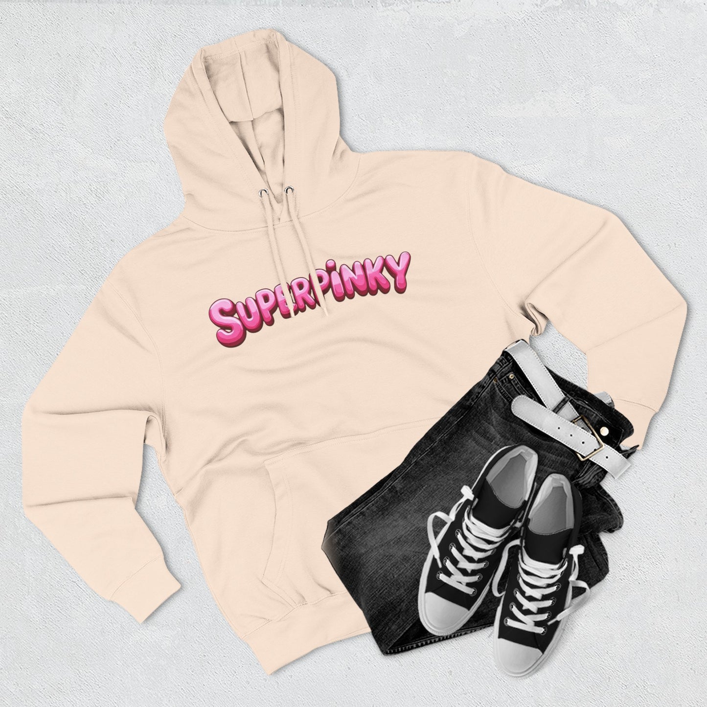 SuperPinky Bubble Logo Three-Panel Fleece Hoodie