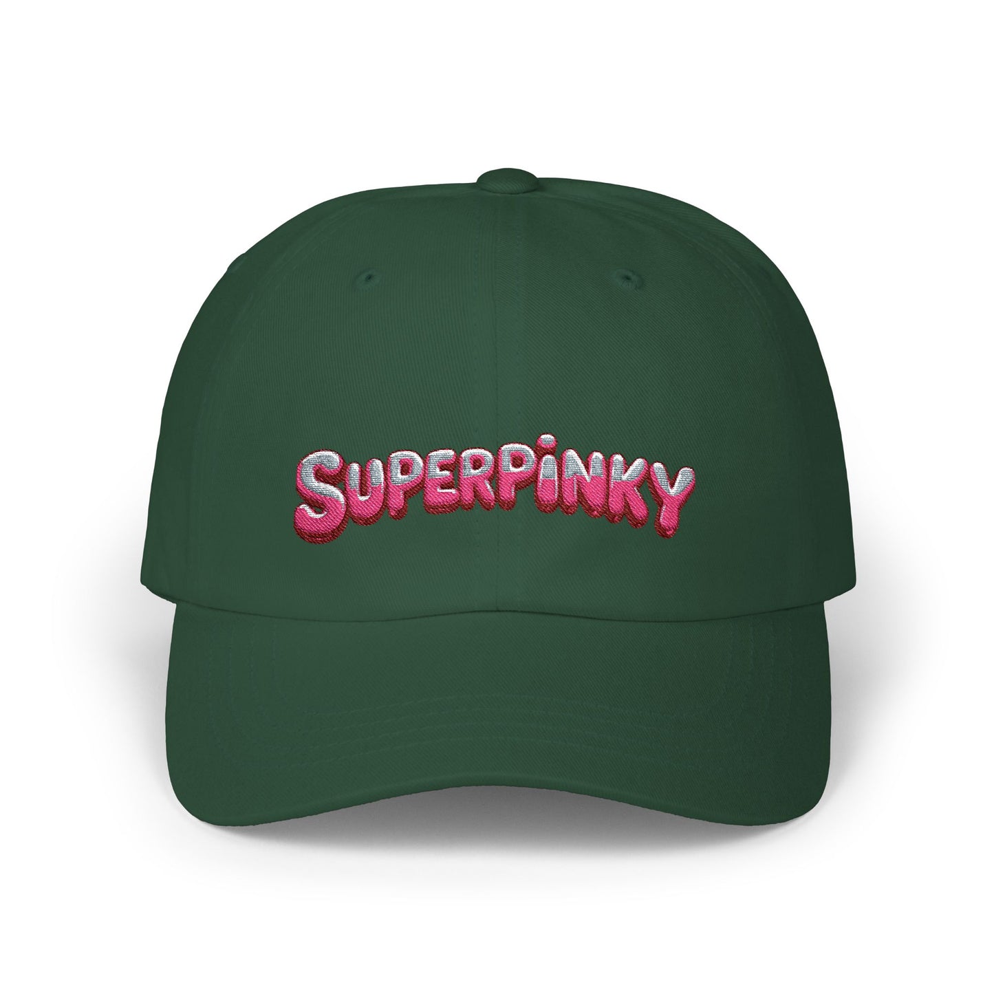 SuperPinky Bubble Logo Dad Cap — Graphic Embroidered Baseball Hat