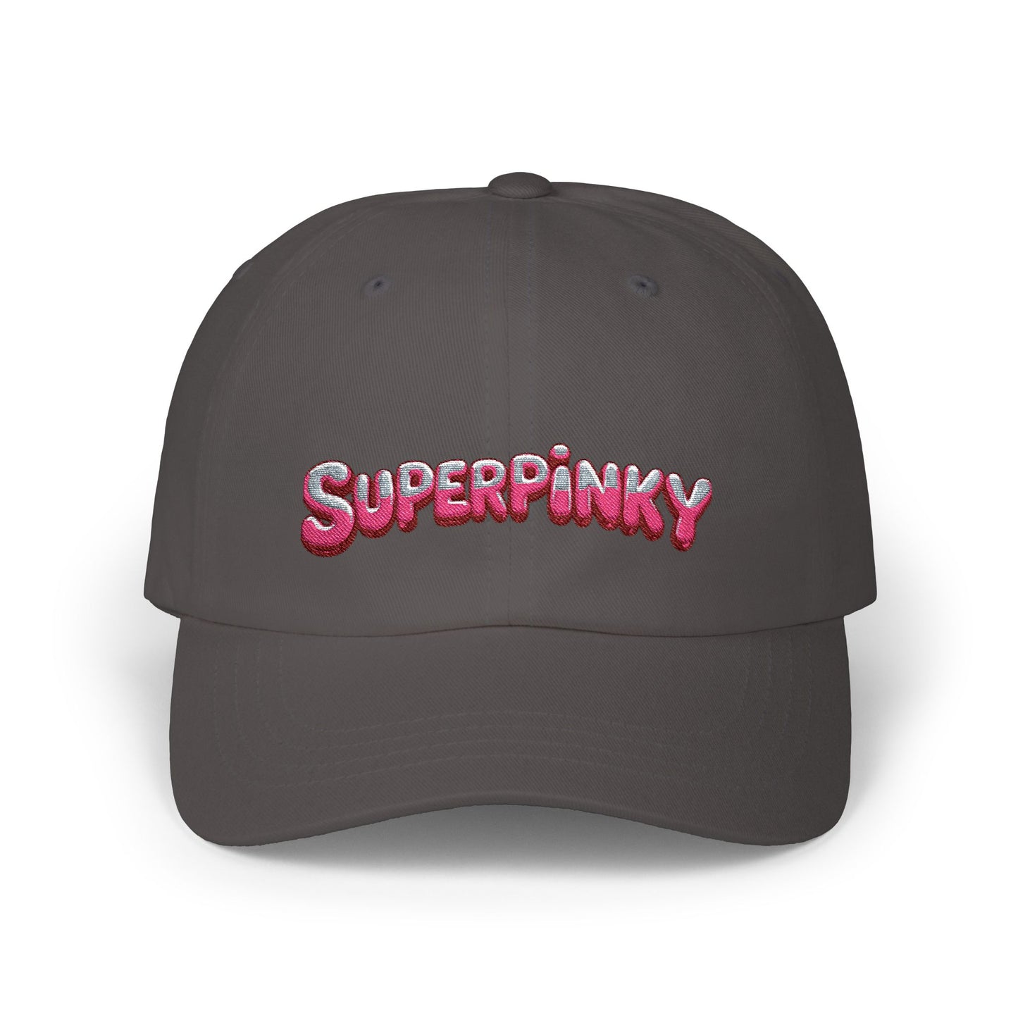 SuperPinky Bubble Logo Dad Cap — Graphic Embroidered Baseball Hat
