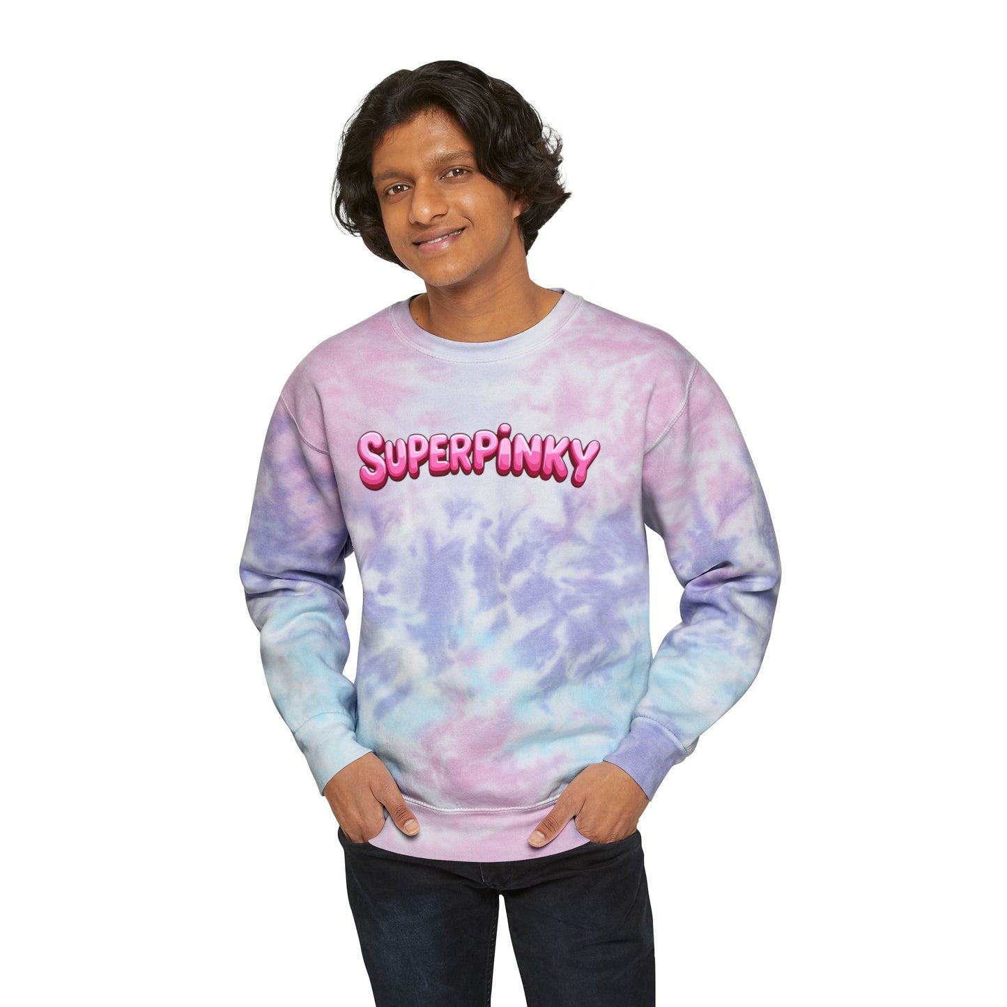 SuperPinky Bubble Logo Tie-Dye Sweatshirt