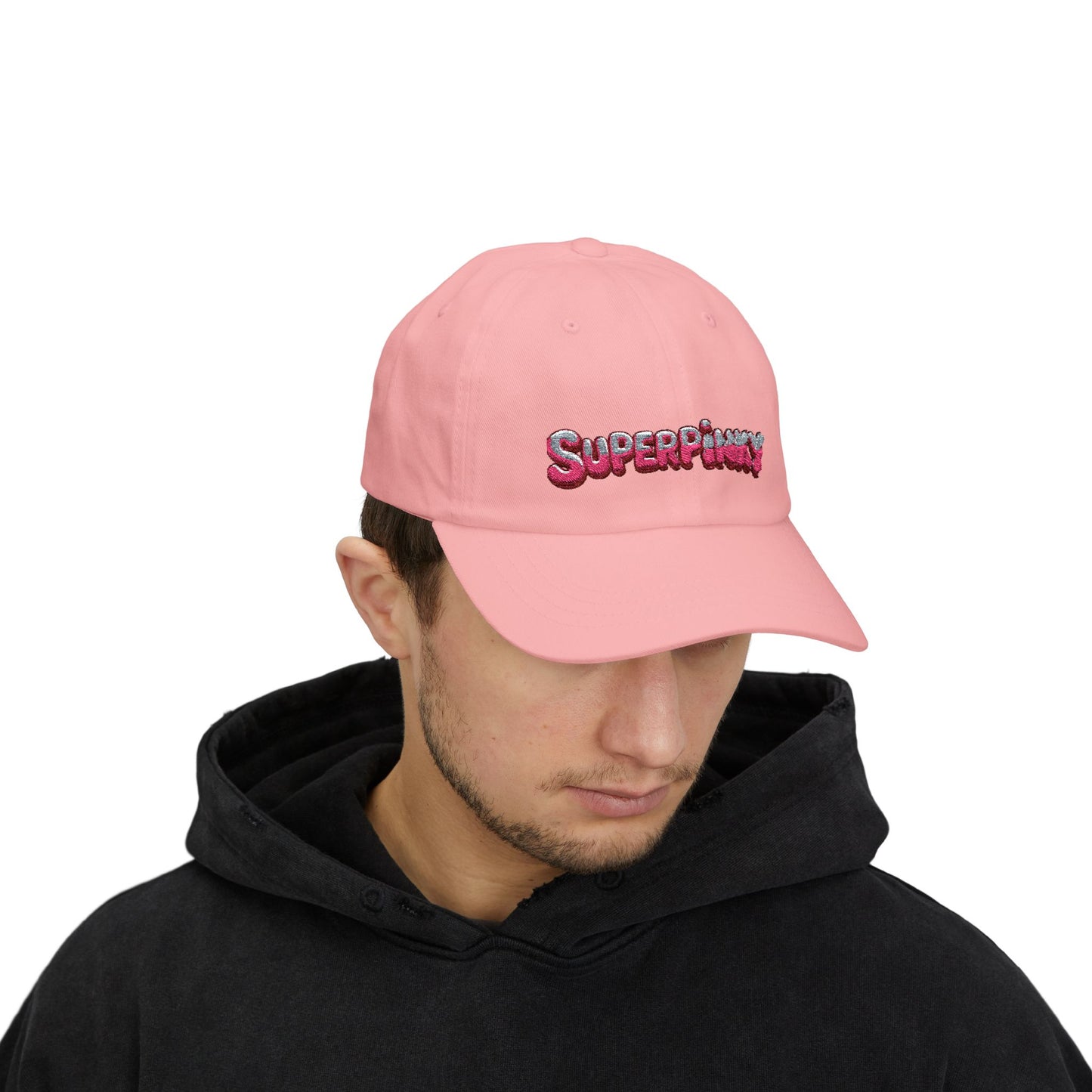 SuperPinky Bubble Logo Dad Cap — Graphic Embroidered Baseball Hat
