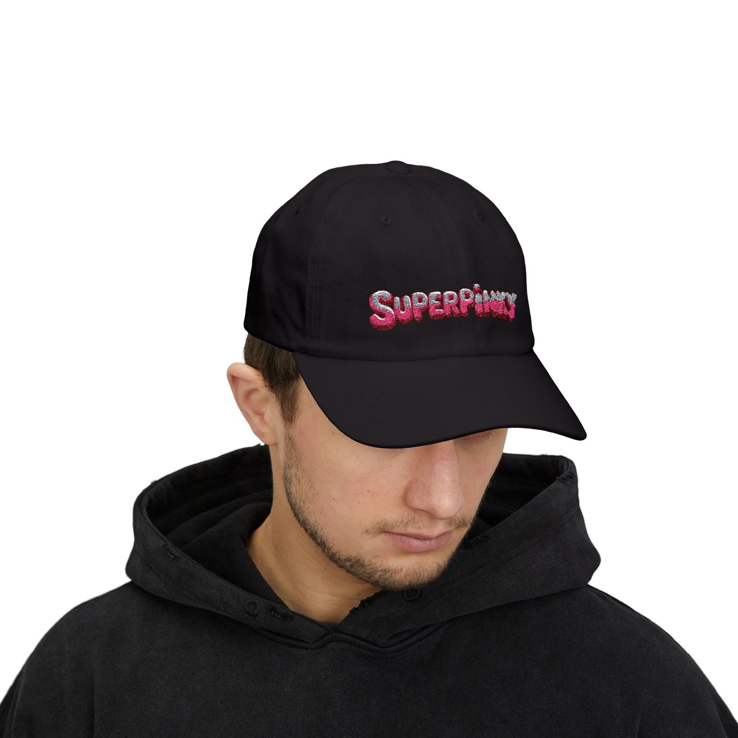 SuperPinky Bubble Logo Dad Cap — Graphic Embroidered Baseball Hat