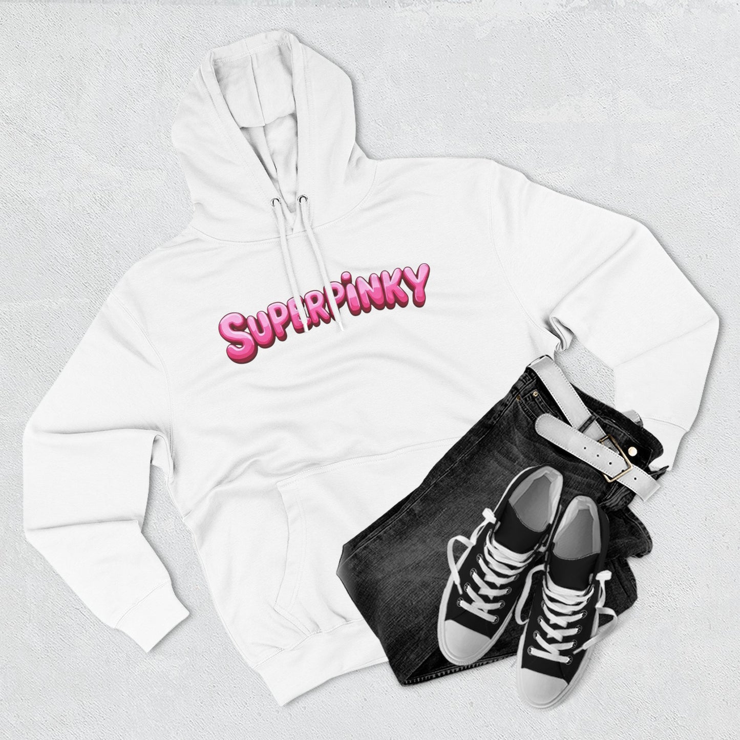 SuperPinky Bubble Logo Three-Panel Fleece Hoodie