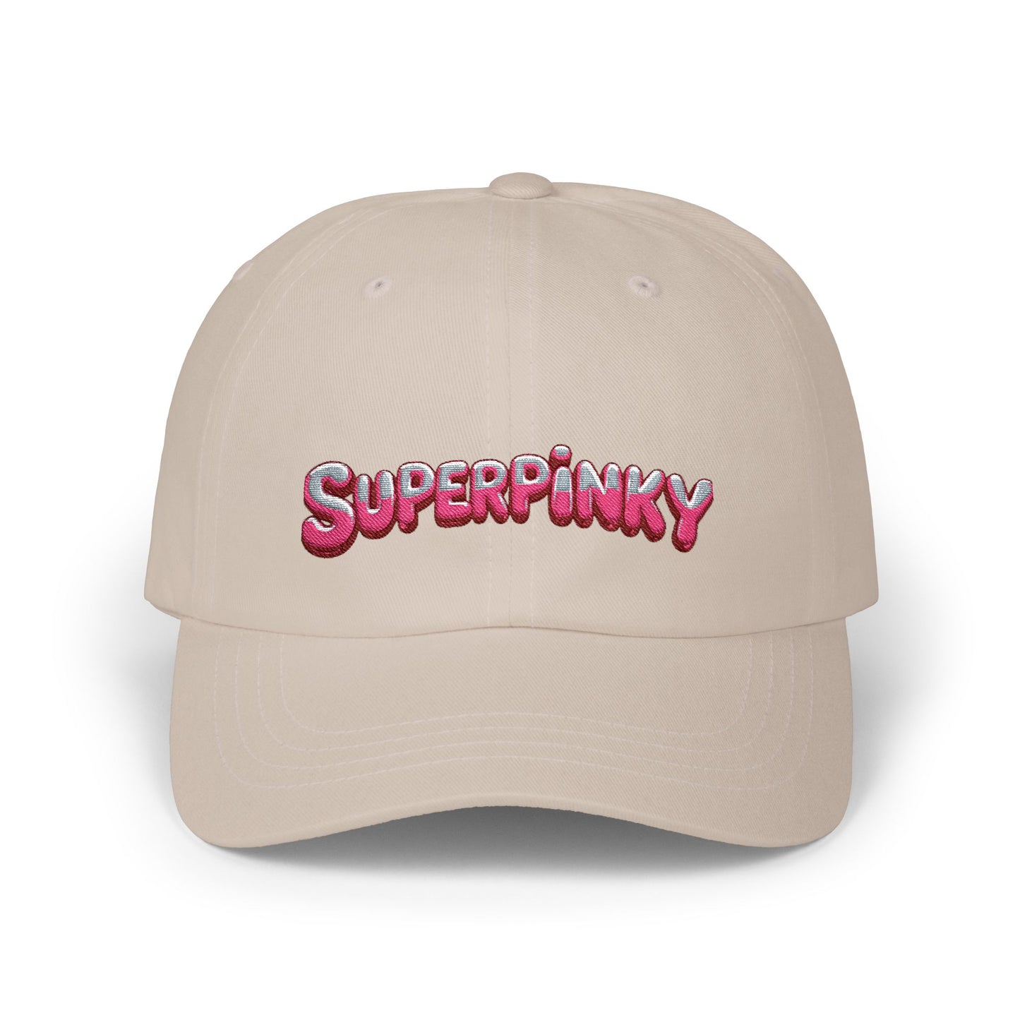 SuperPinky Bubble Logo Dad Cap — Graphic Embroidered Baseball Hat