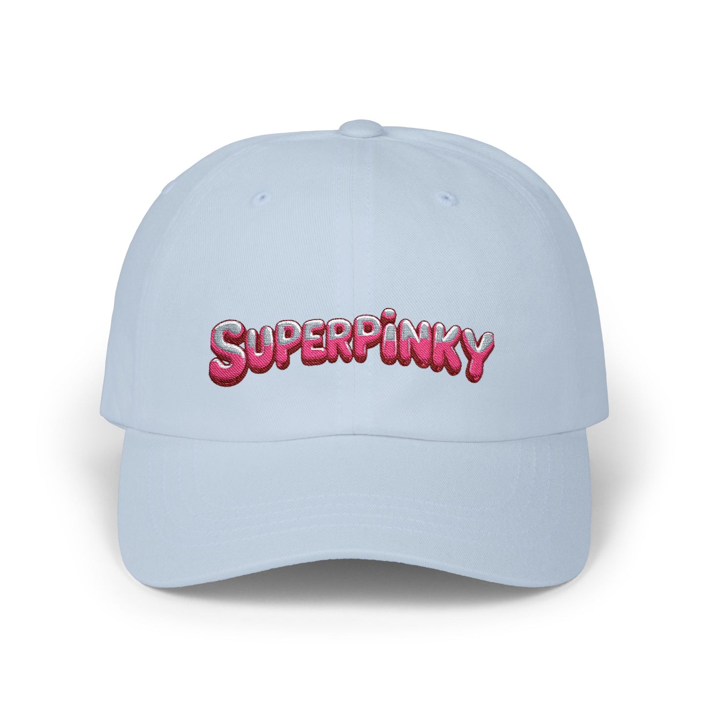 SuperPinky Bubble Logo Dad Cap — Graphic Embroidered Baseball Hat