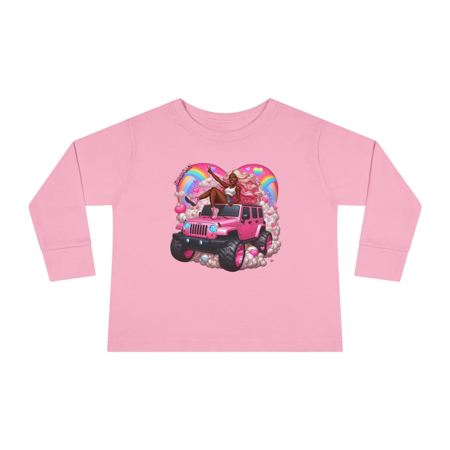 SuperPinky Rainbow Heart Kids Shirt  — Toddler Long Sleeve Tee