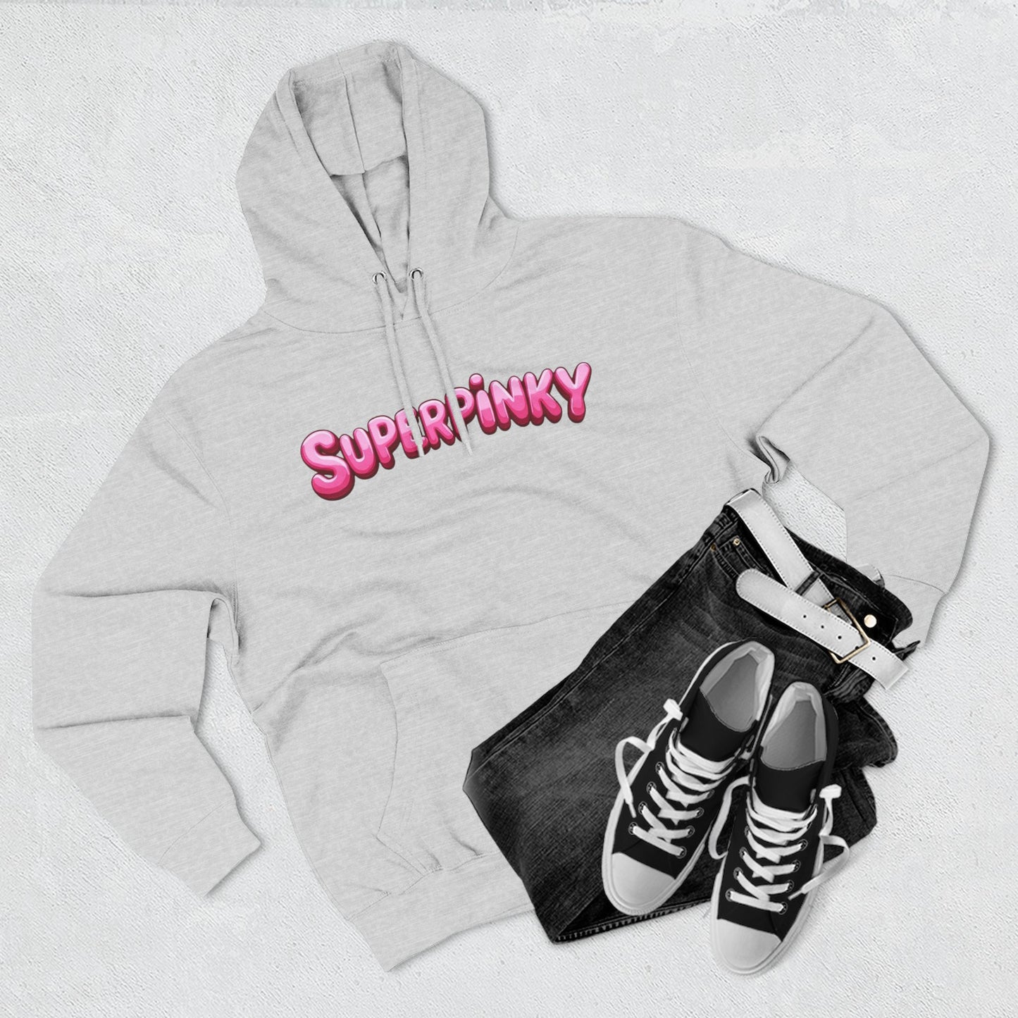 SuperPinky Bubble Logo Three-Panel Fleece Hoodie