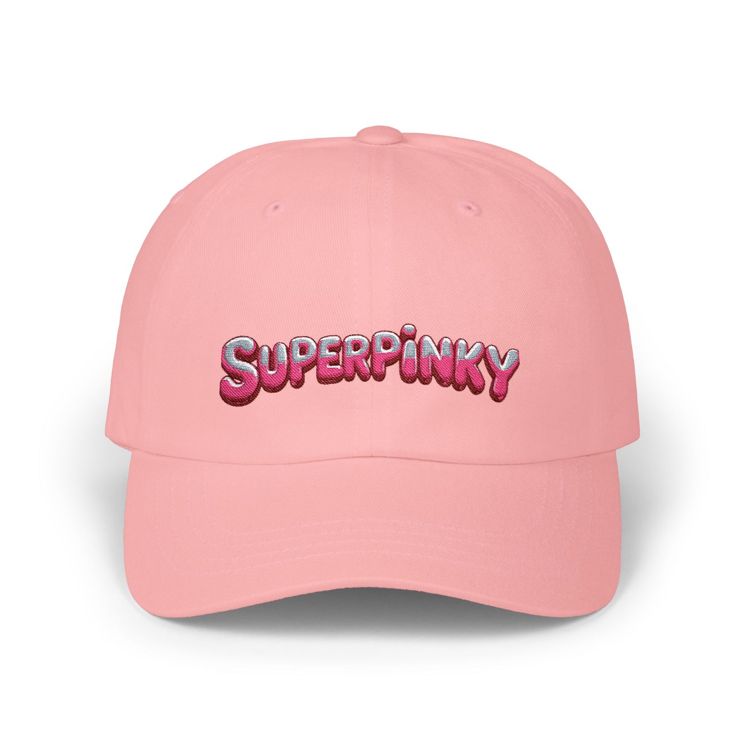 SuperPinky Bubble Logo Dad Cap — Graphic Embroidered Baseball Hat