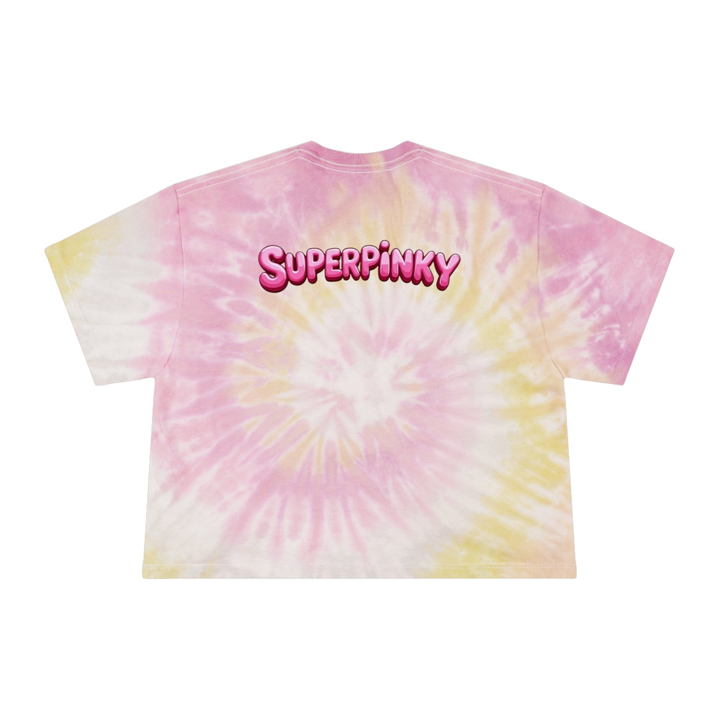 SuperPinky Bubble Logo Tie-Dye Crop Tee