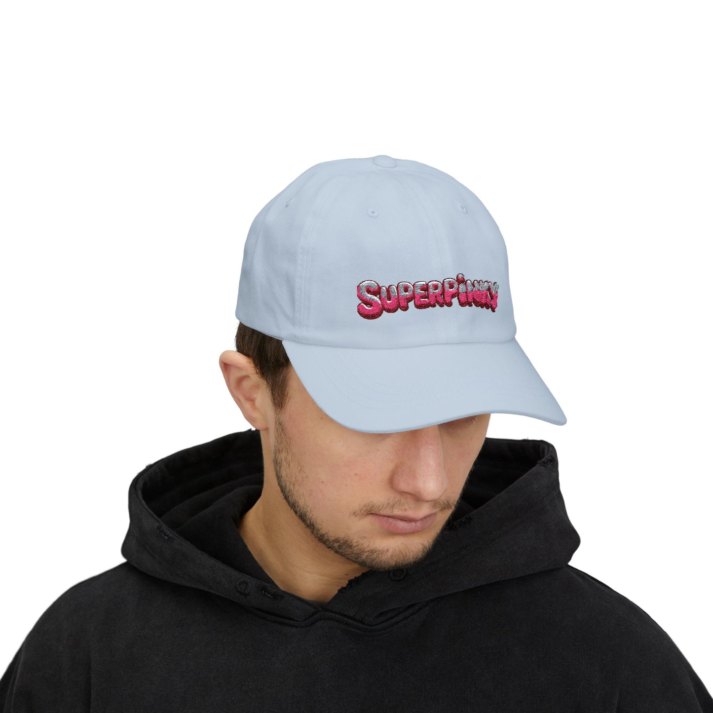 SuperPinky Bubble Logo Dad Cap — Graphic Embroidered Baseball Hat