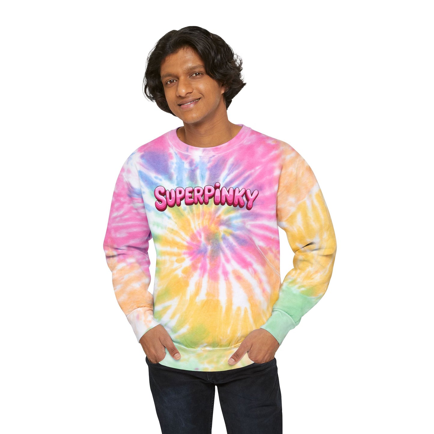 SuperPinky Bubble Logo Tie-Dye Sweatshirt