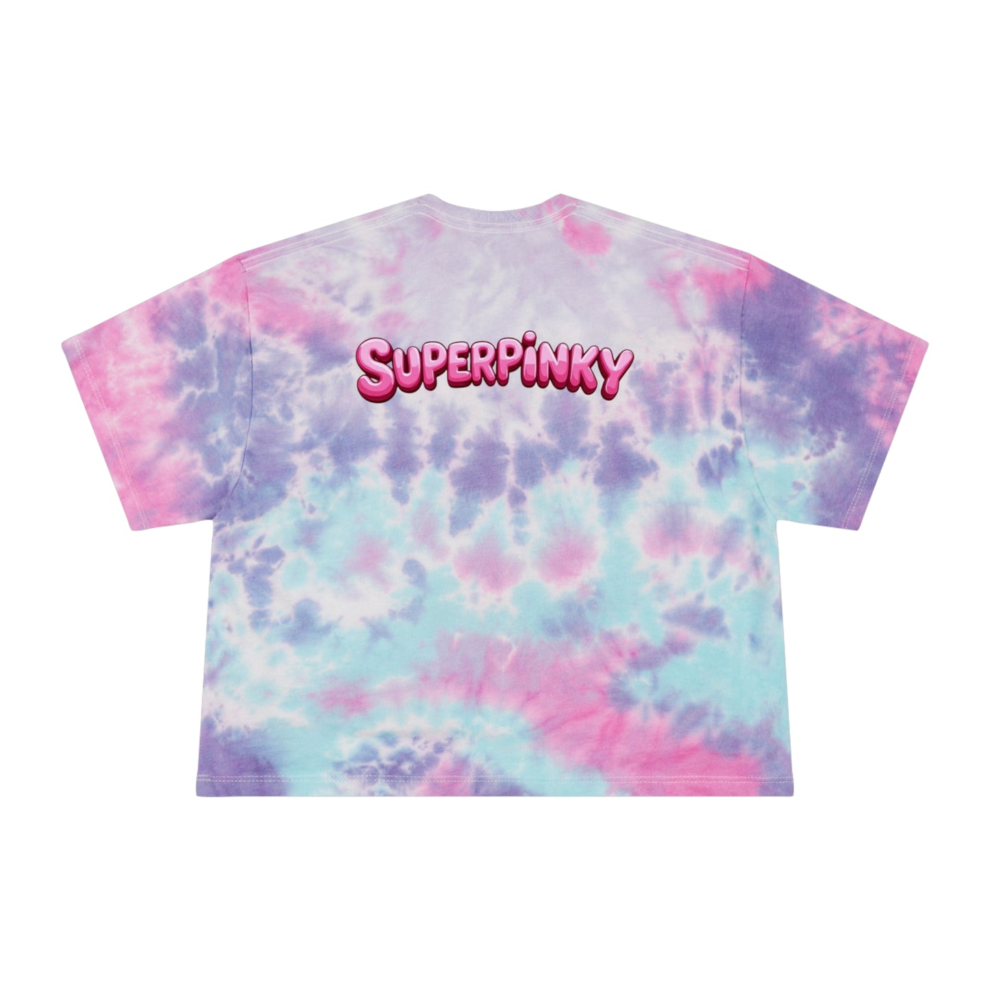 SuperPinky Bubble Logo Tie-Dye Crop Tee