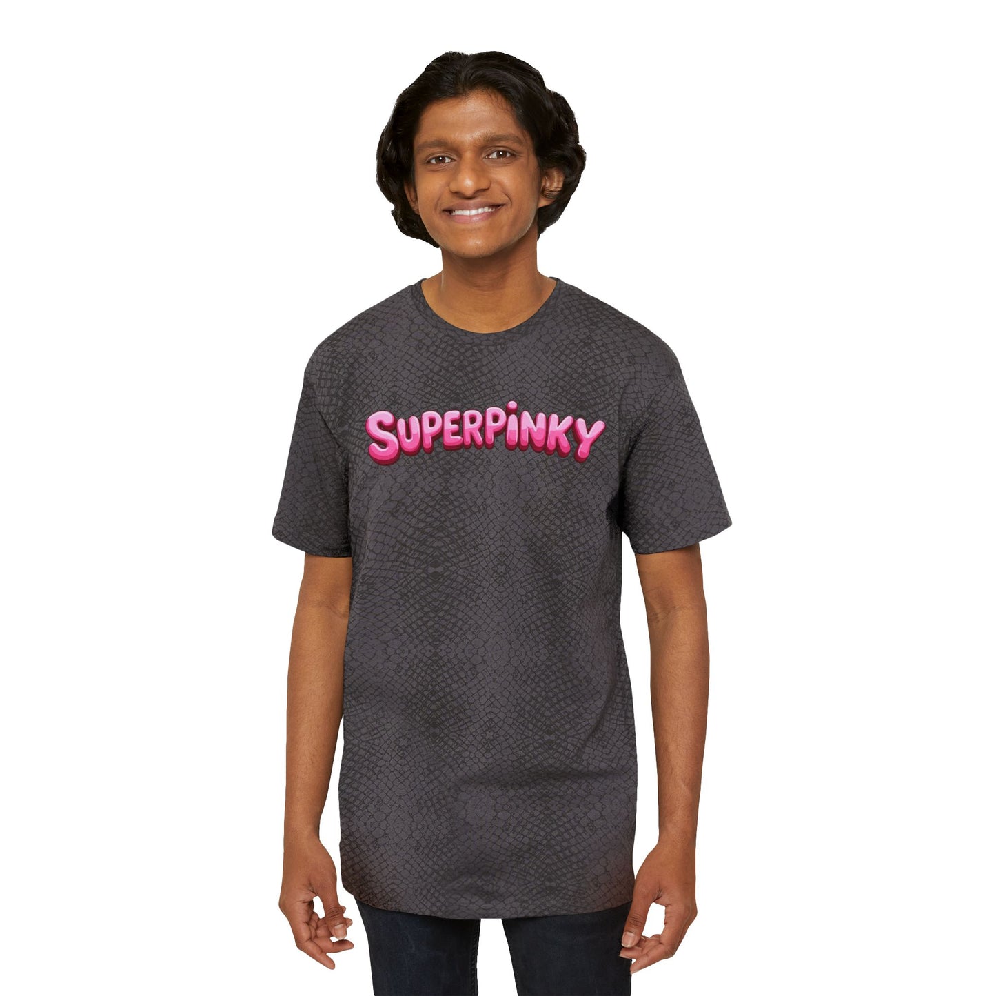 SuperPinky Leopard Tee — Retro Pink Logo Graphic T‑Shirt